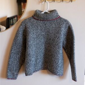 Grey Banana Republic Knit Wool Turtleneck Sweater